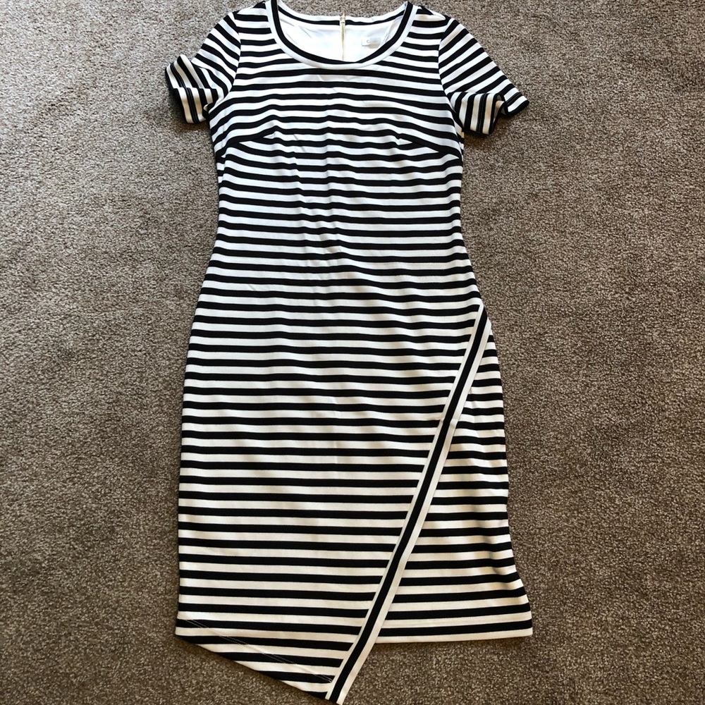 B&W Calvin Klein striped dress